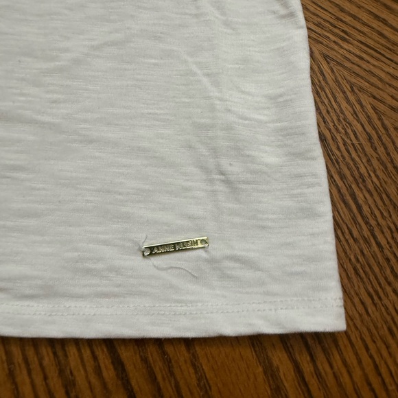 Anne Klein White Crew Neck Short Sleeve Tee - Picture 3 of 5